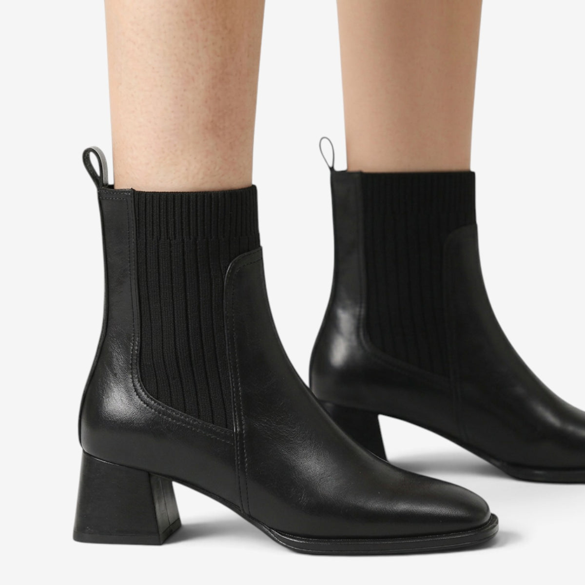Botines Chelsea de Tacón Cuadrado para Mujer