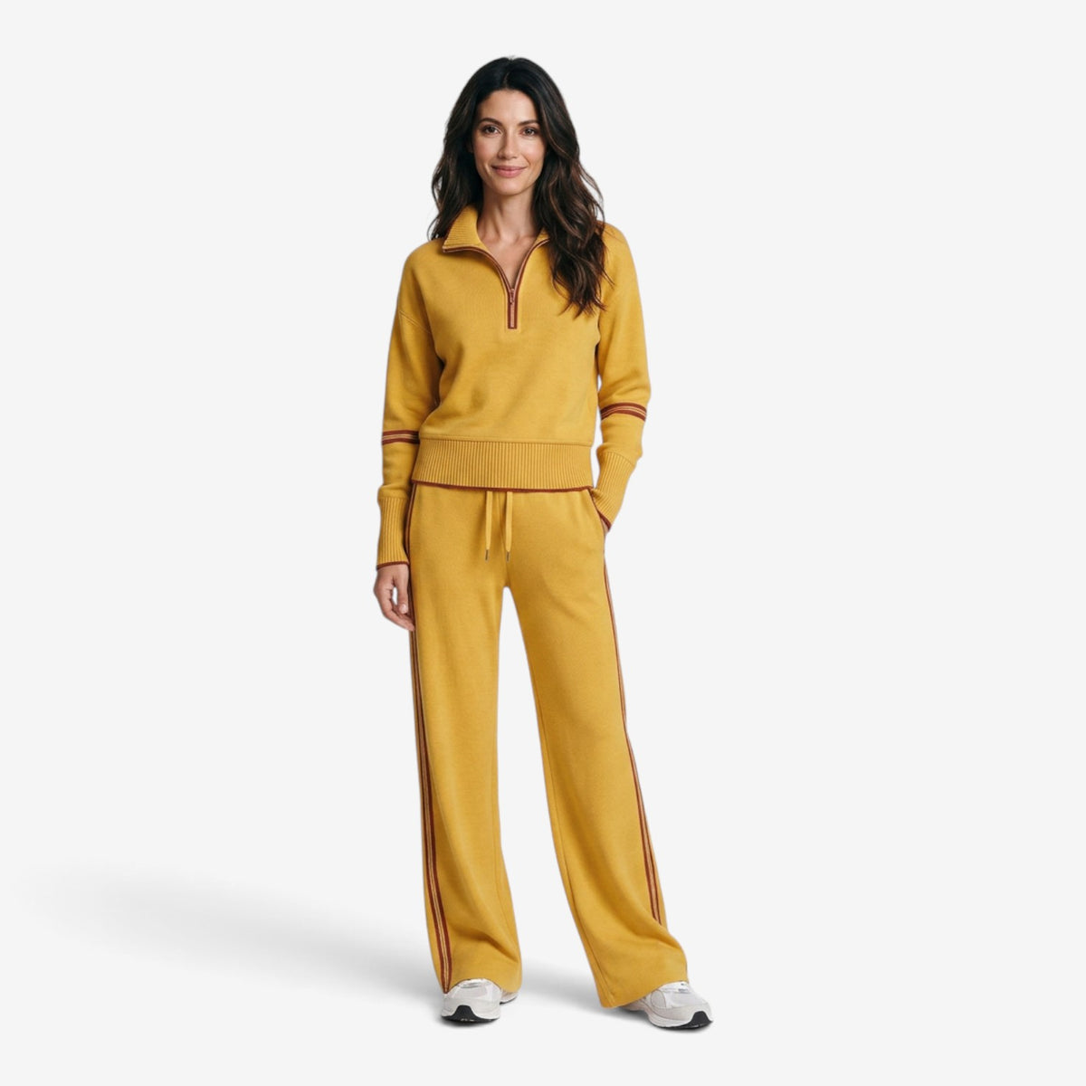 Conjunto Casual con Media Cremallera para Mujer