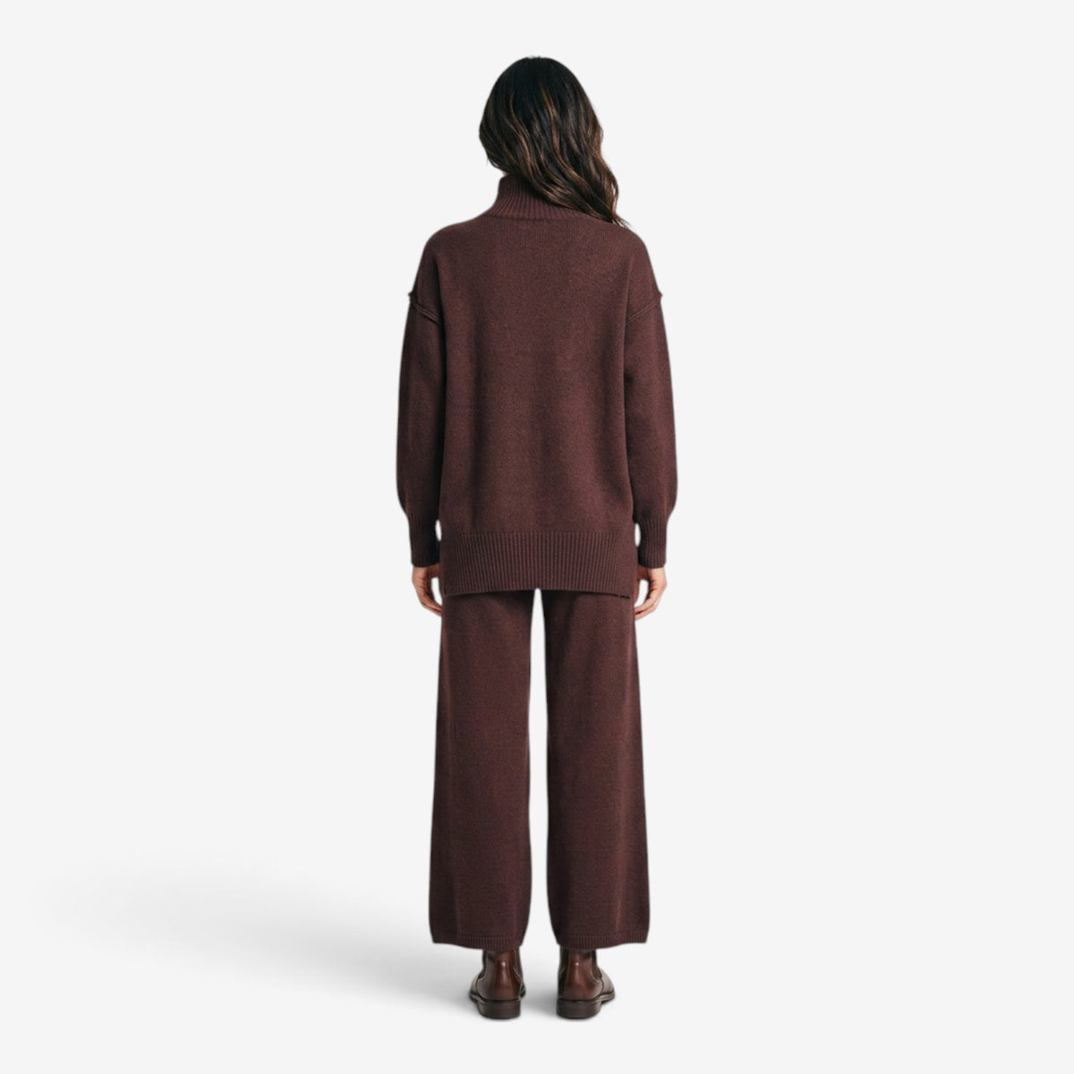 Conjunto de Punto con Cuello Alto para Mujer