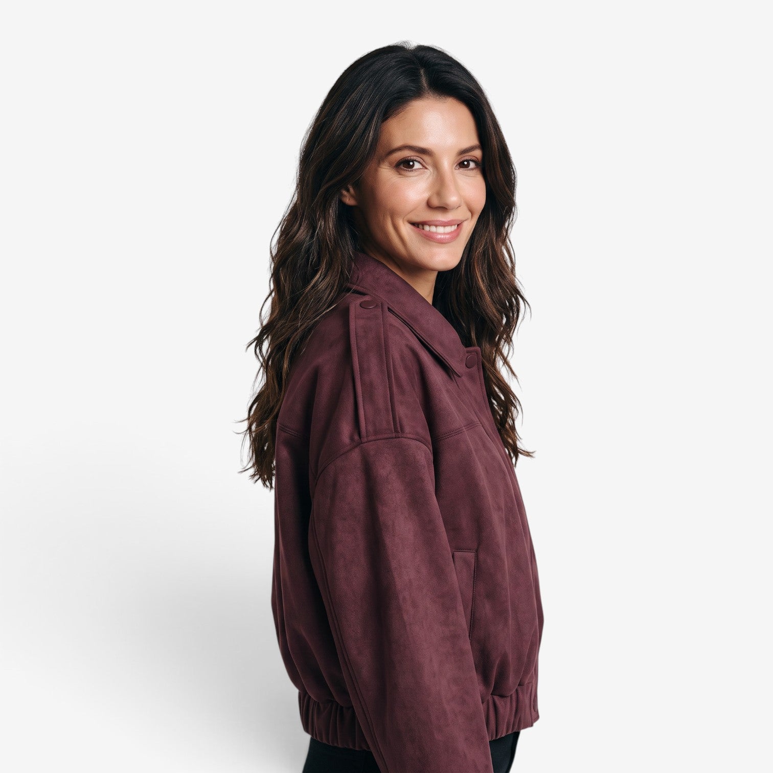 Chaqueta de Ante Holgada para Mujer