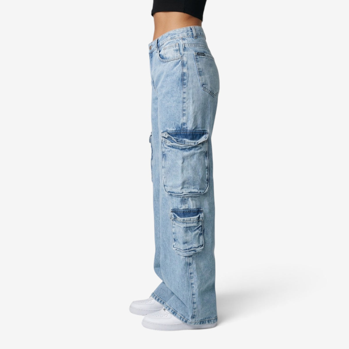 Jeans Cargo de Pierna Ancha para Mujer