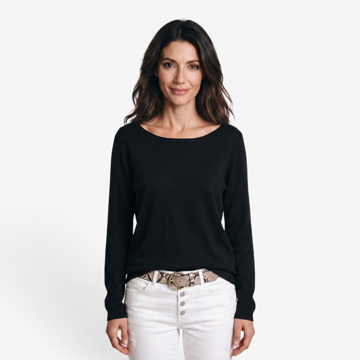 Jersey Ligero de Cuello Amplio para Mujer