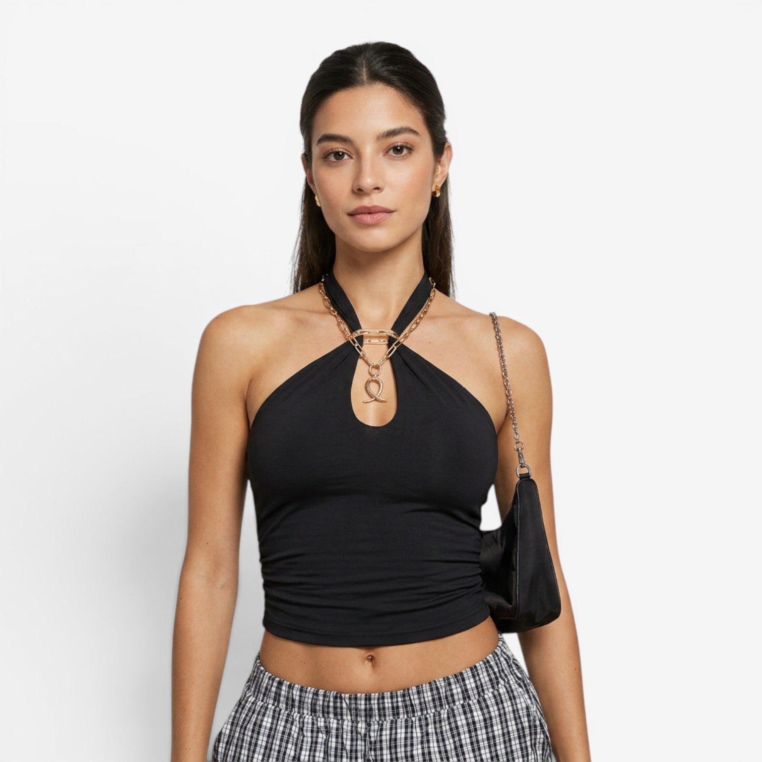 Top Halter Básico de Espalda Descubierta