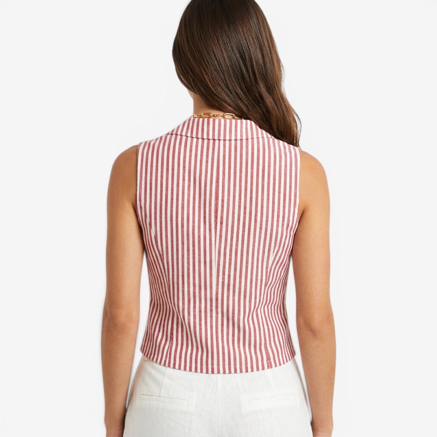 Blusa de Rayas con Bajo Asimétrico para Mujer