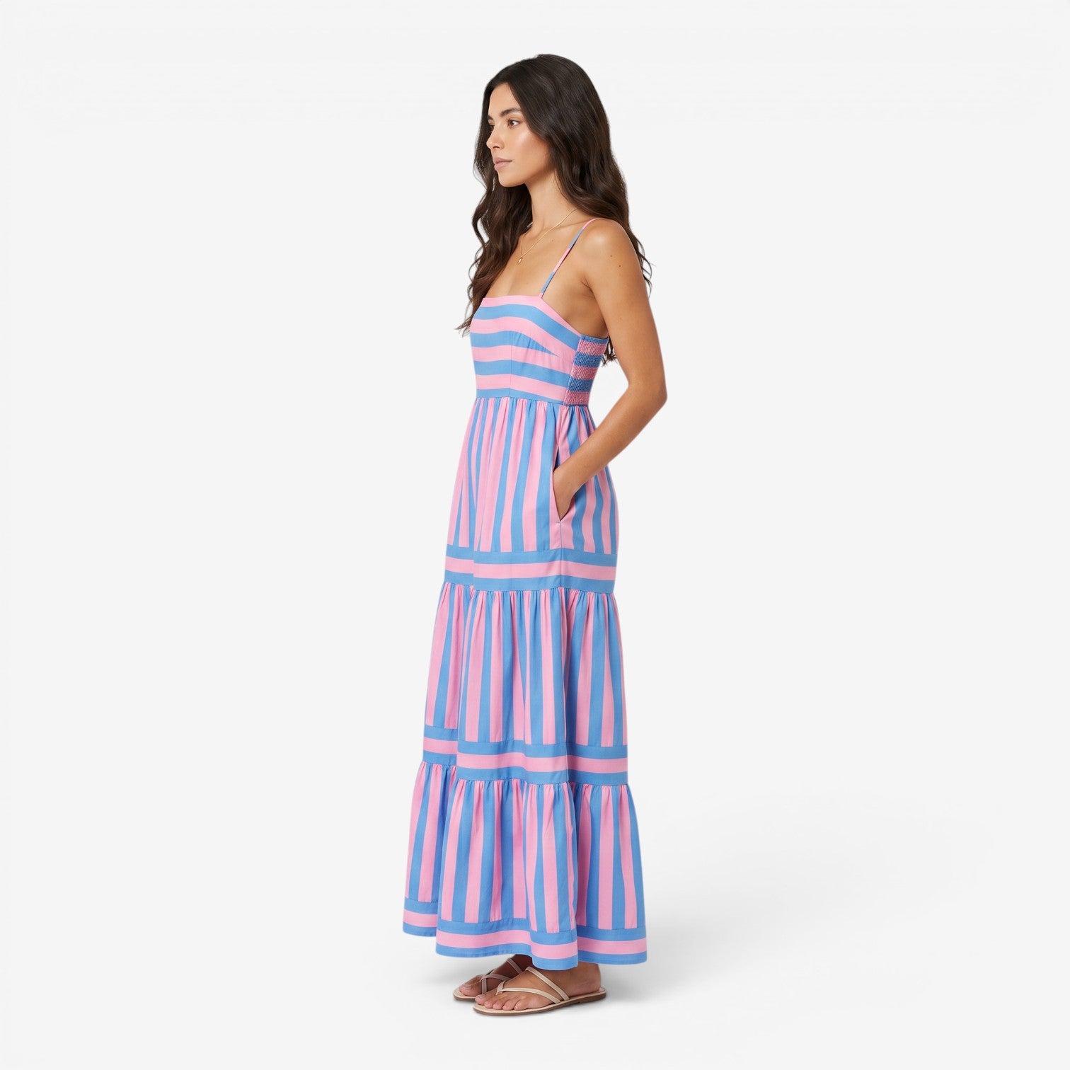 Vestido de Playa con Tirantes y Bolsillos