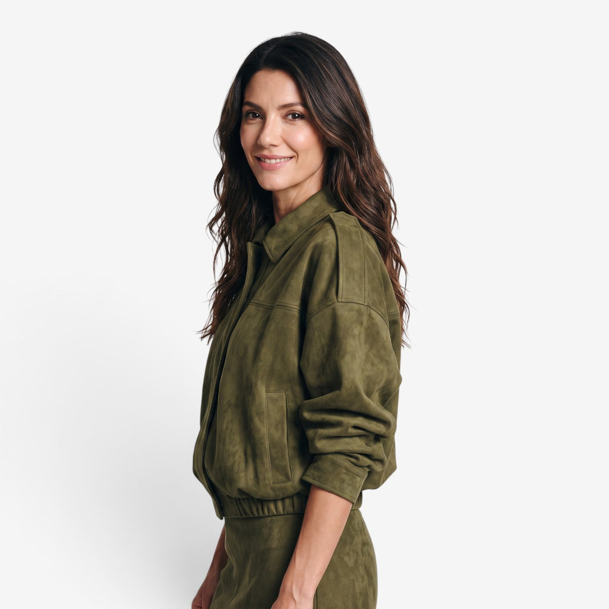 Chaqueta de Ante Holgada para Mujer