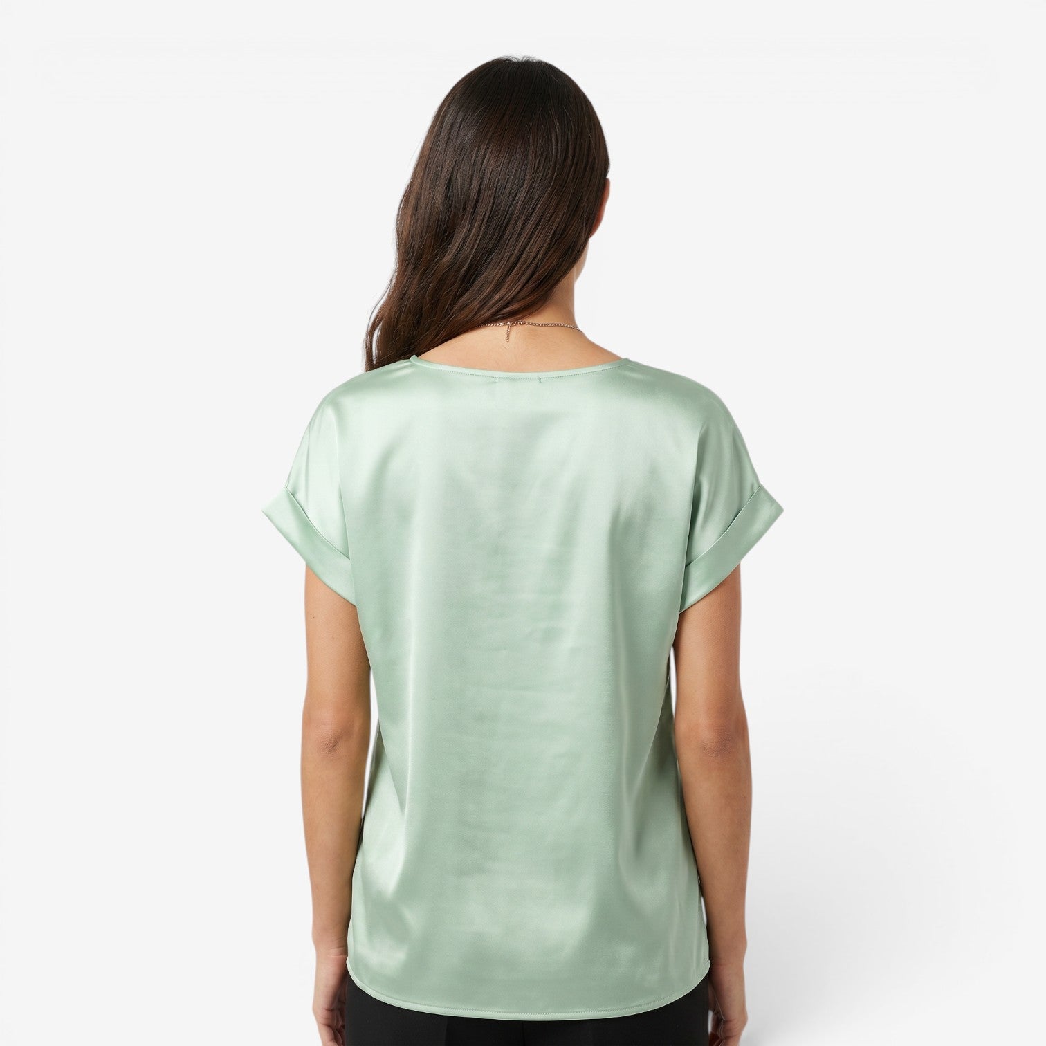 Blusa Satinada de Manga Murciélago para Mujer