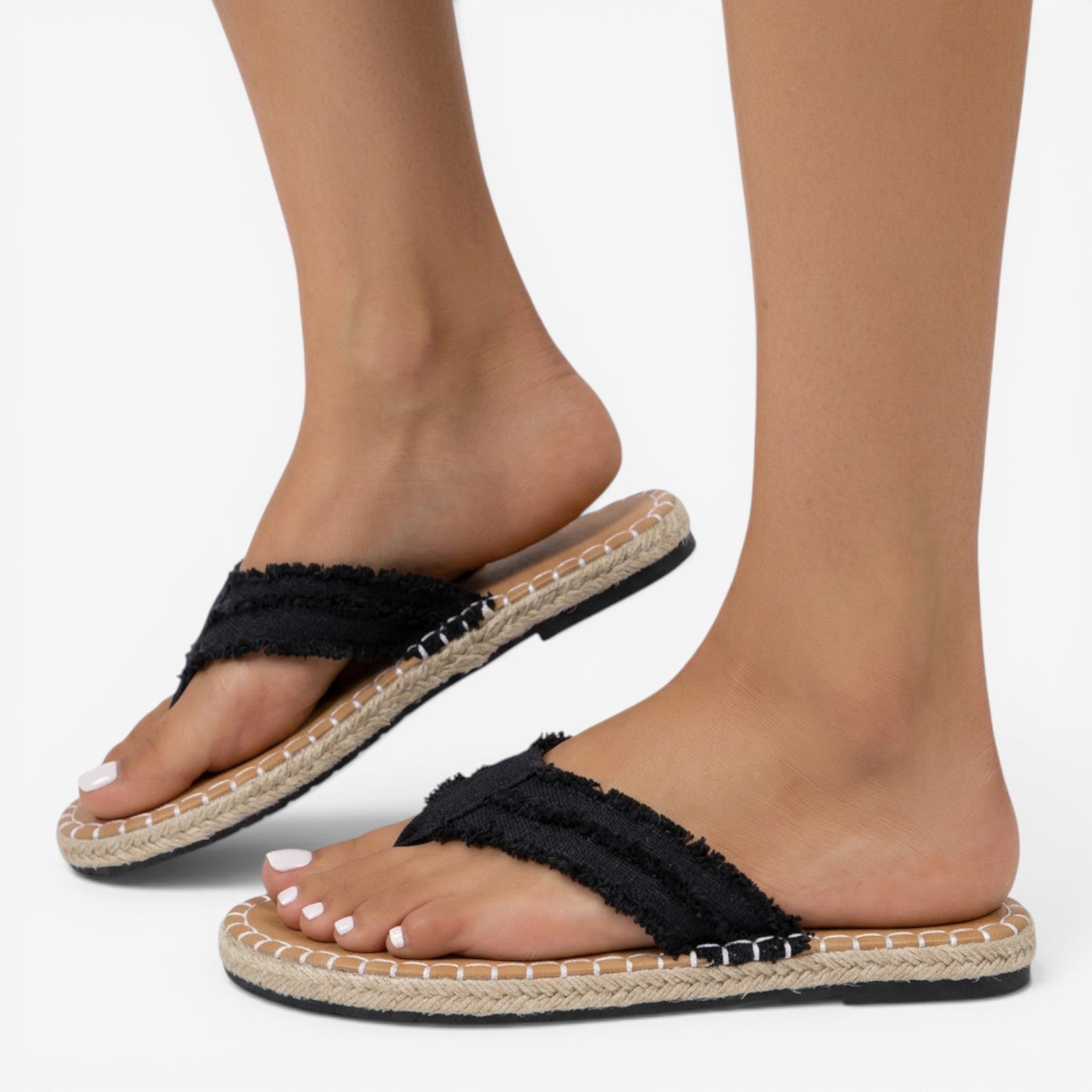 Sandalias de Dedo de Lona para Mujer