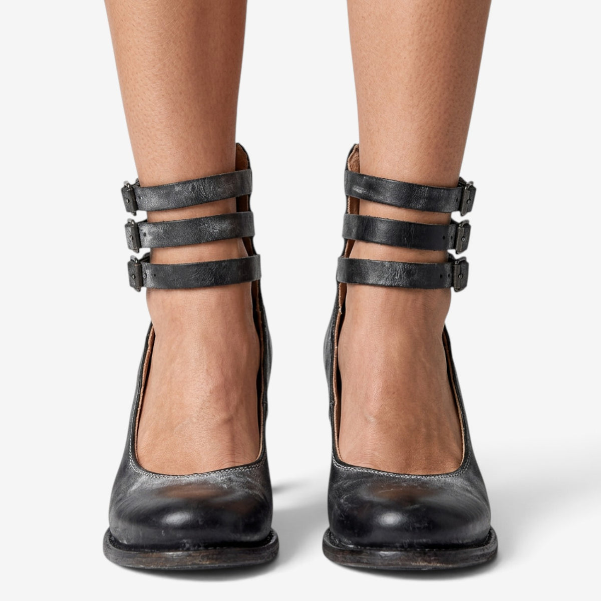 Zapatos de Tacón con Triple Hebilla para Mujer