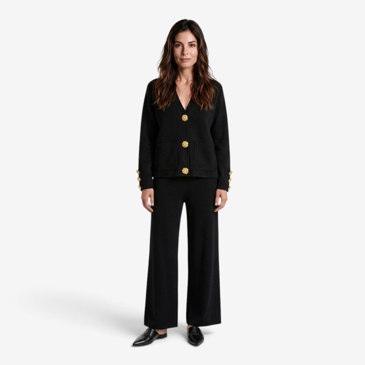 Conjunto de Punto con Cárdigan para Mujer