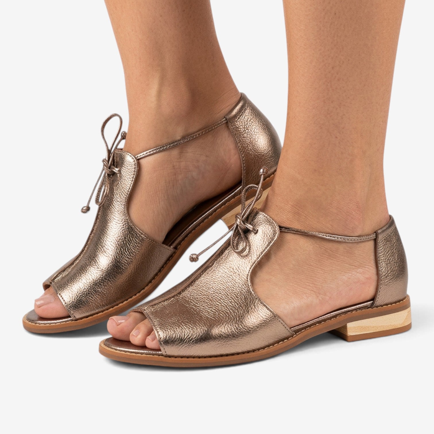 Sandalias Abiertas con Cordones para Mujer