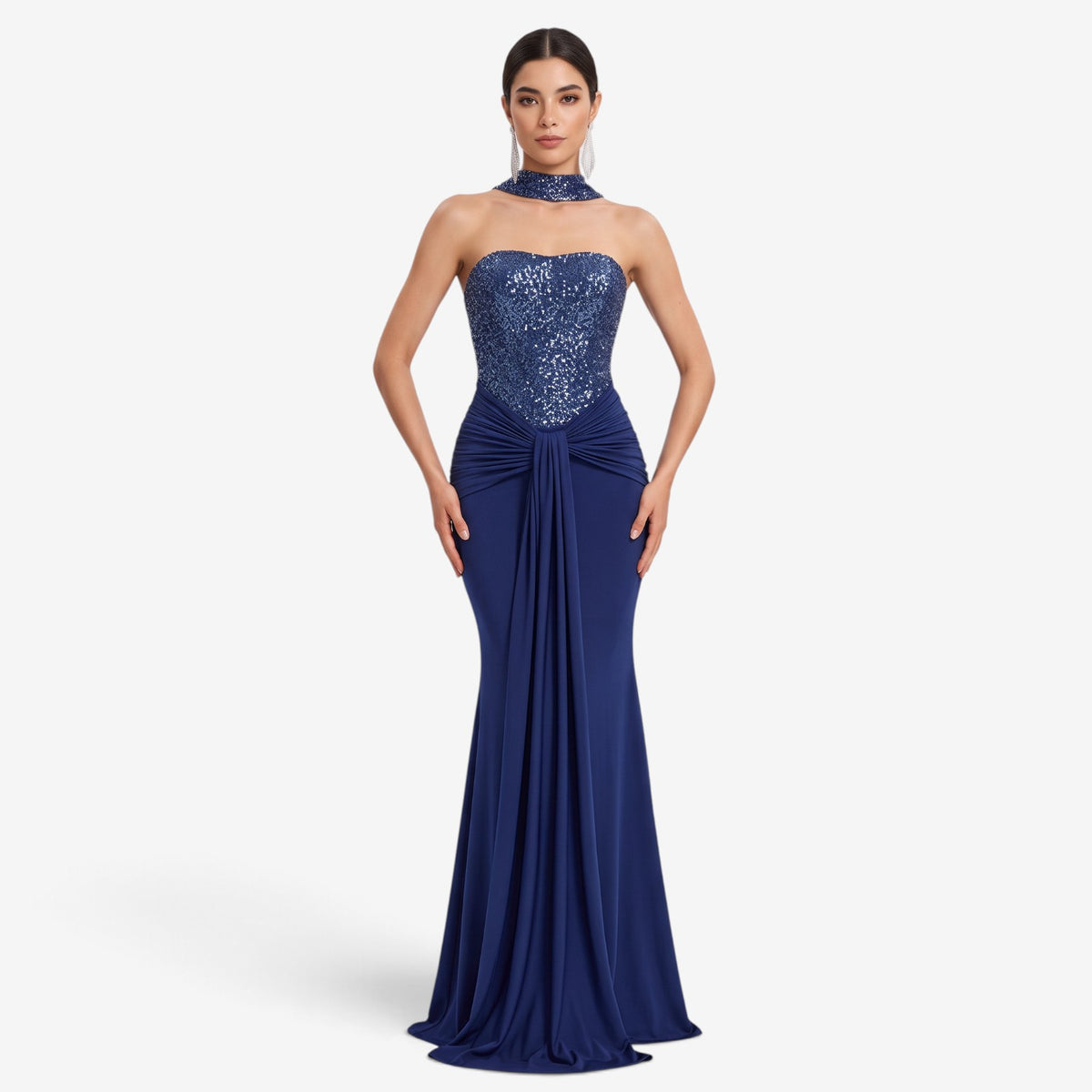 Vestido de Fiesta Sirena con Lentejuelas para Mujer