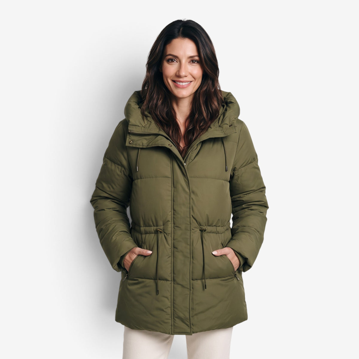 Abrigo Acolchado con Capucha para Mujer
