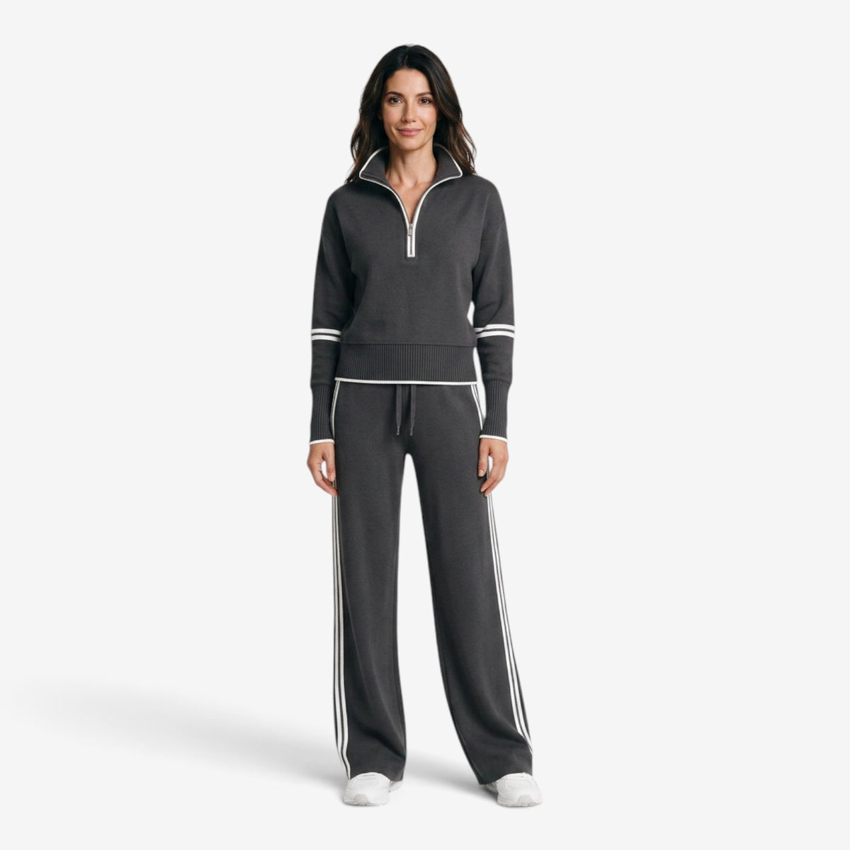 Conjunto Casual con Media Cremallera para Mujer