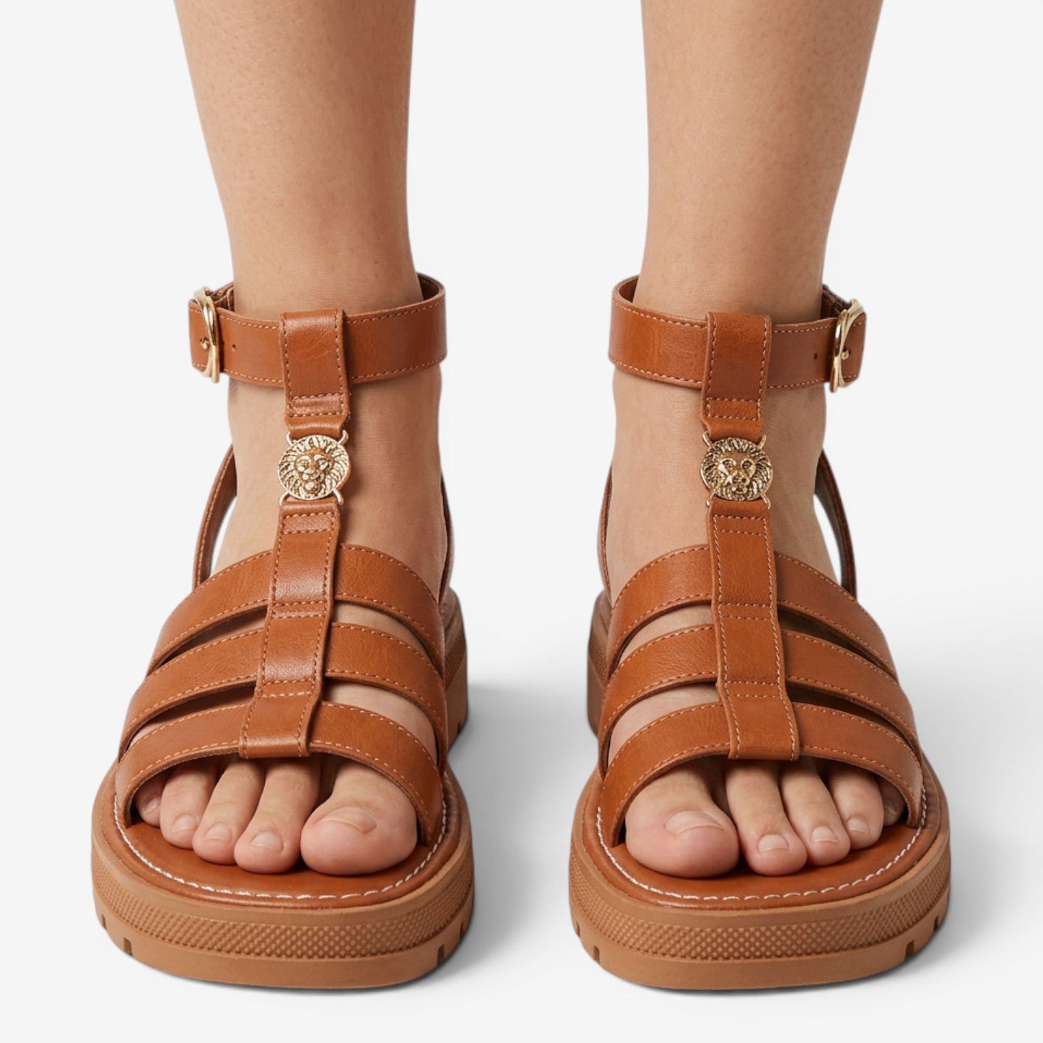 Sandalias Romanas de Piel para Mujer