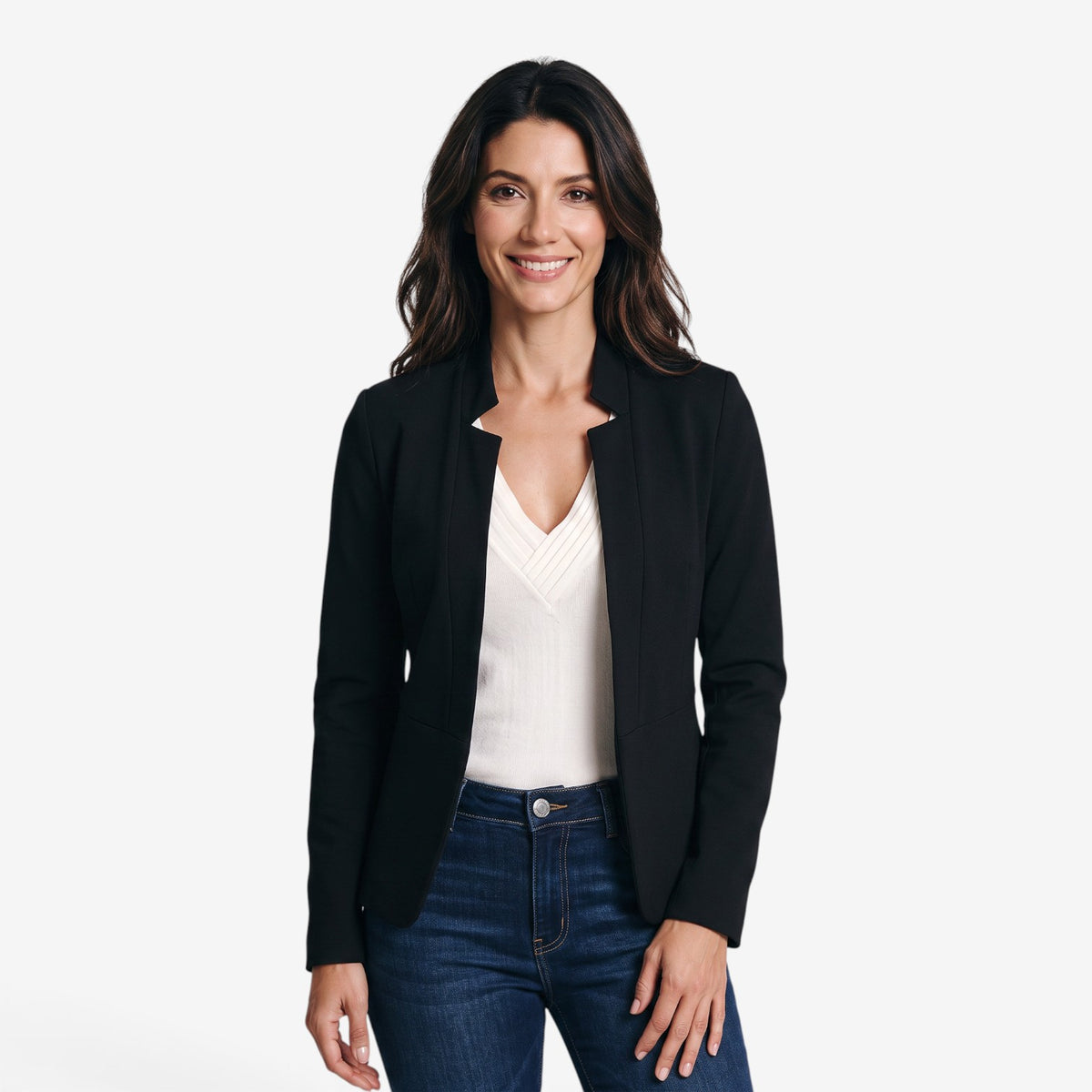 Blazer Entallada de Manga Larga para Mujer