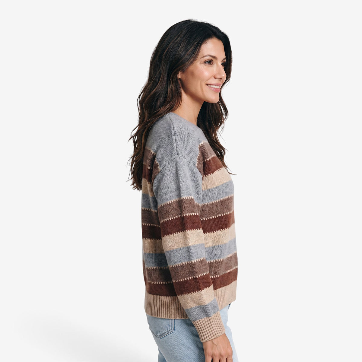 Jersey de Rayas con Cuello Redondo