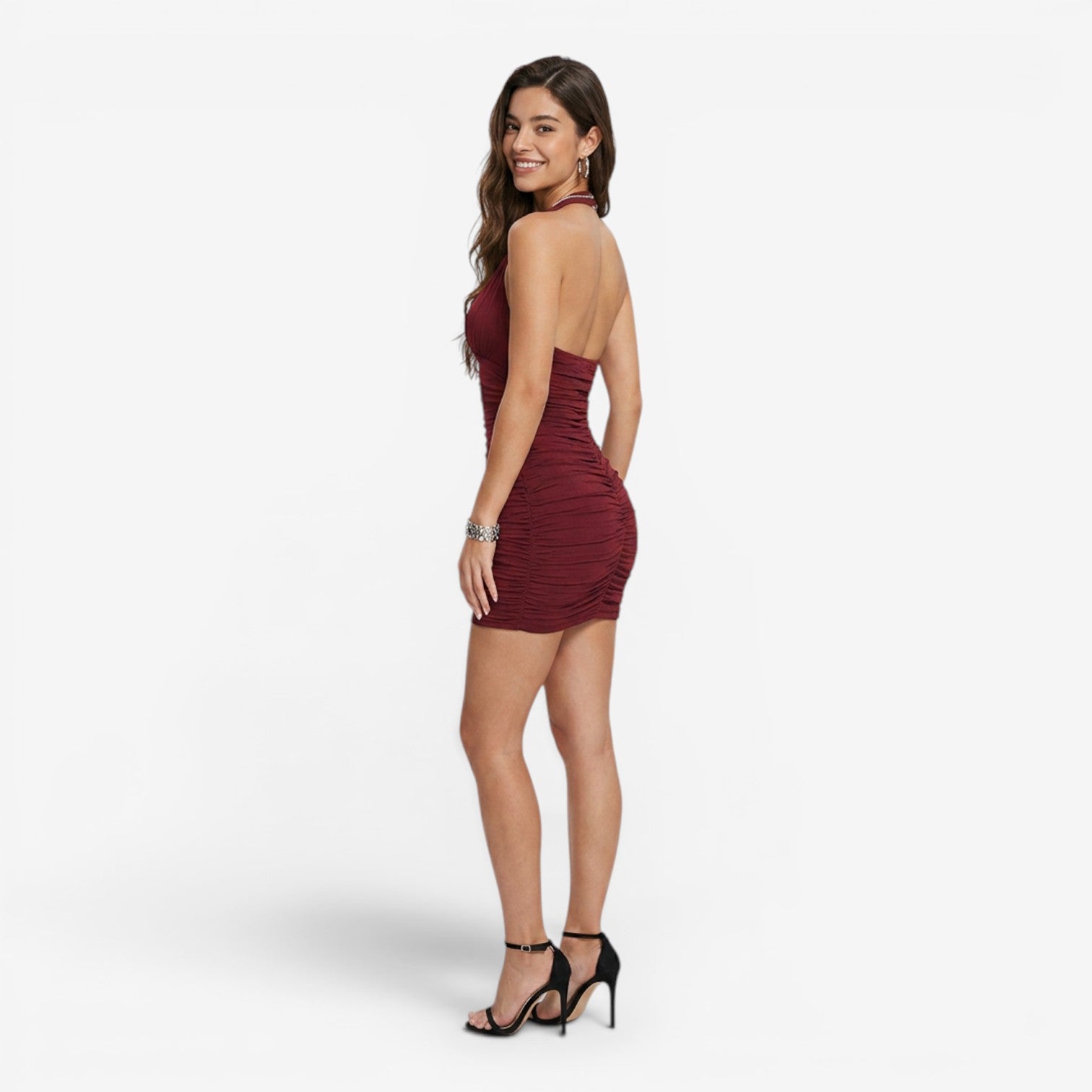 Vestido Mini Halter Ajustado para Mujer