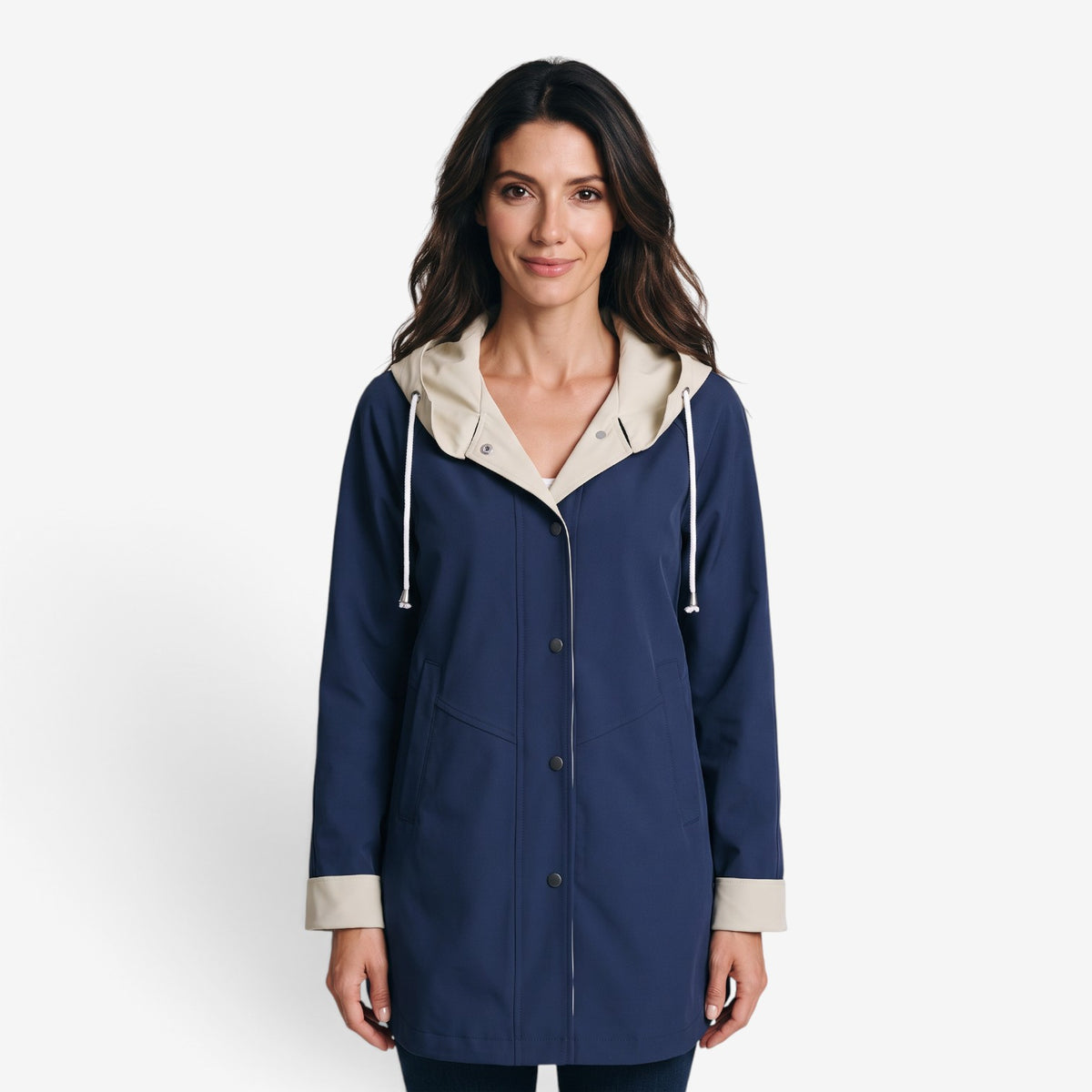 Gabardina Larga con Capucha para Mujer