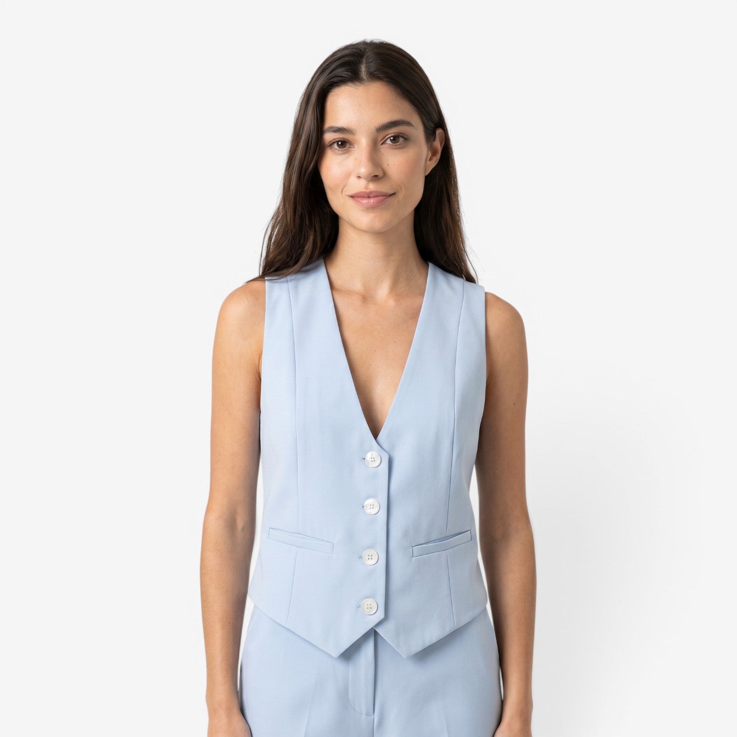 Chaleco Holgado con Botones para Mujer