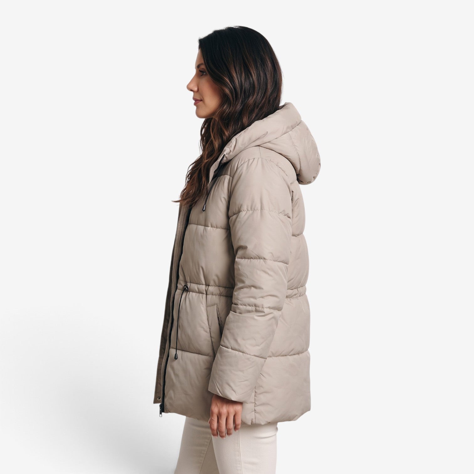 Abrigo Acolchado con Capucha para Mujer