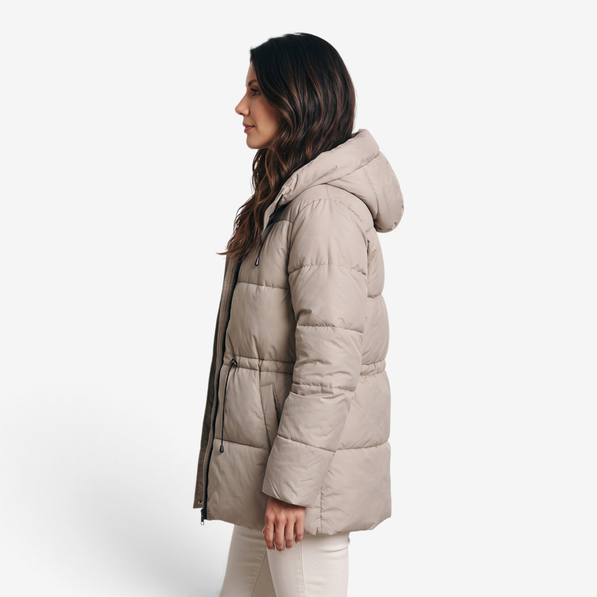Abrigo Acolchado con Capucha para Mujer