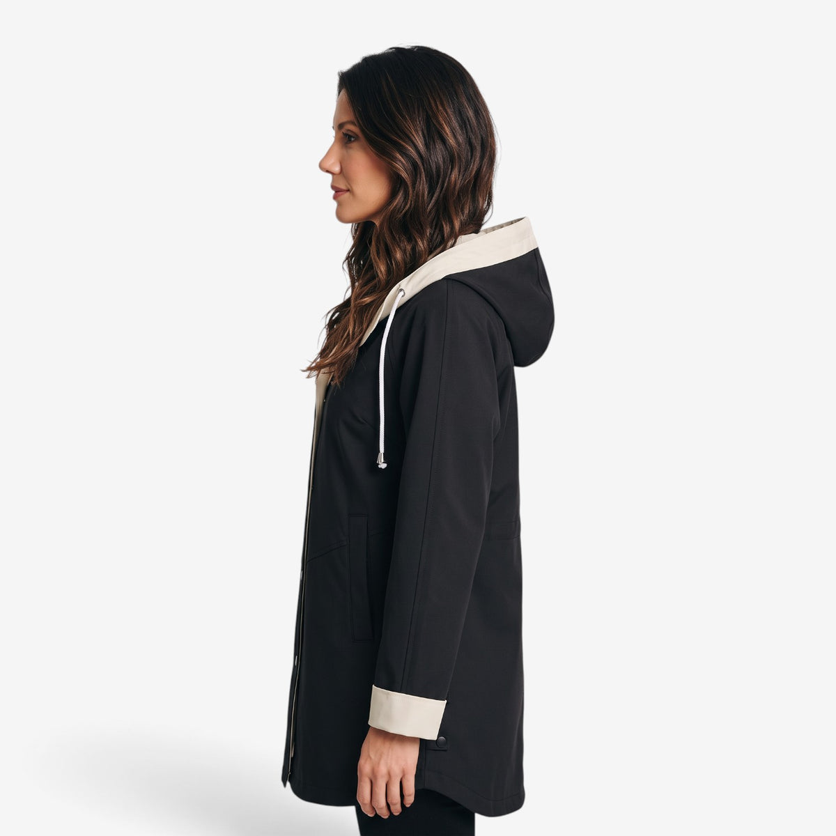 Gabardina Larga con Capucha para Mujer