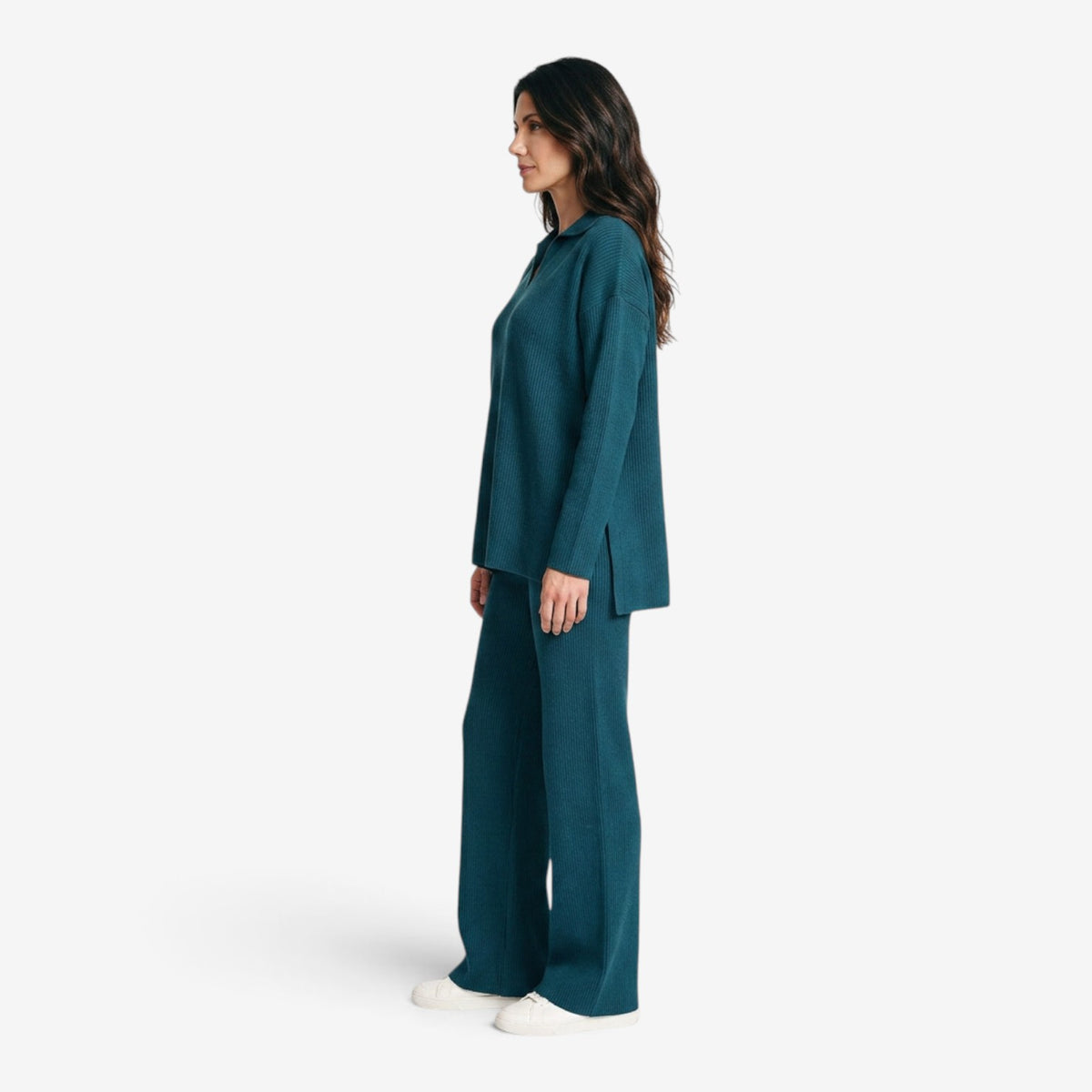 Conjunto de Punto con Cuello para Mujer