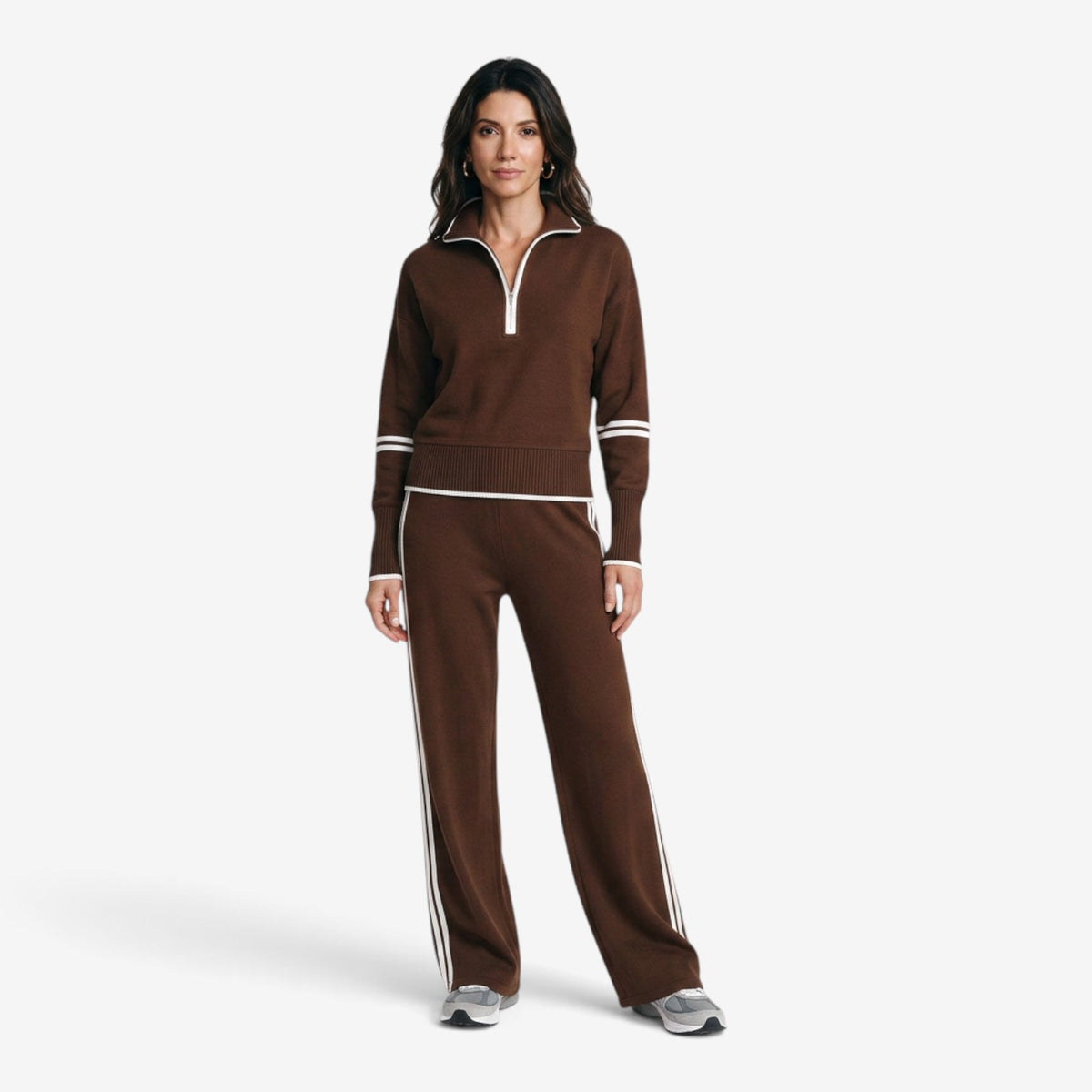 Conjunto Casual con Media Cremallera para Mujer