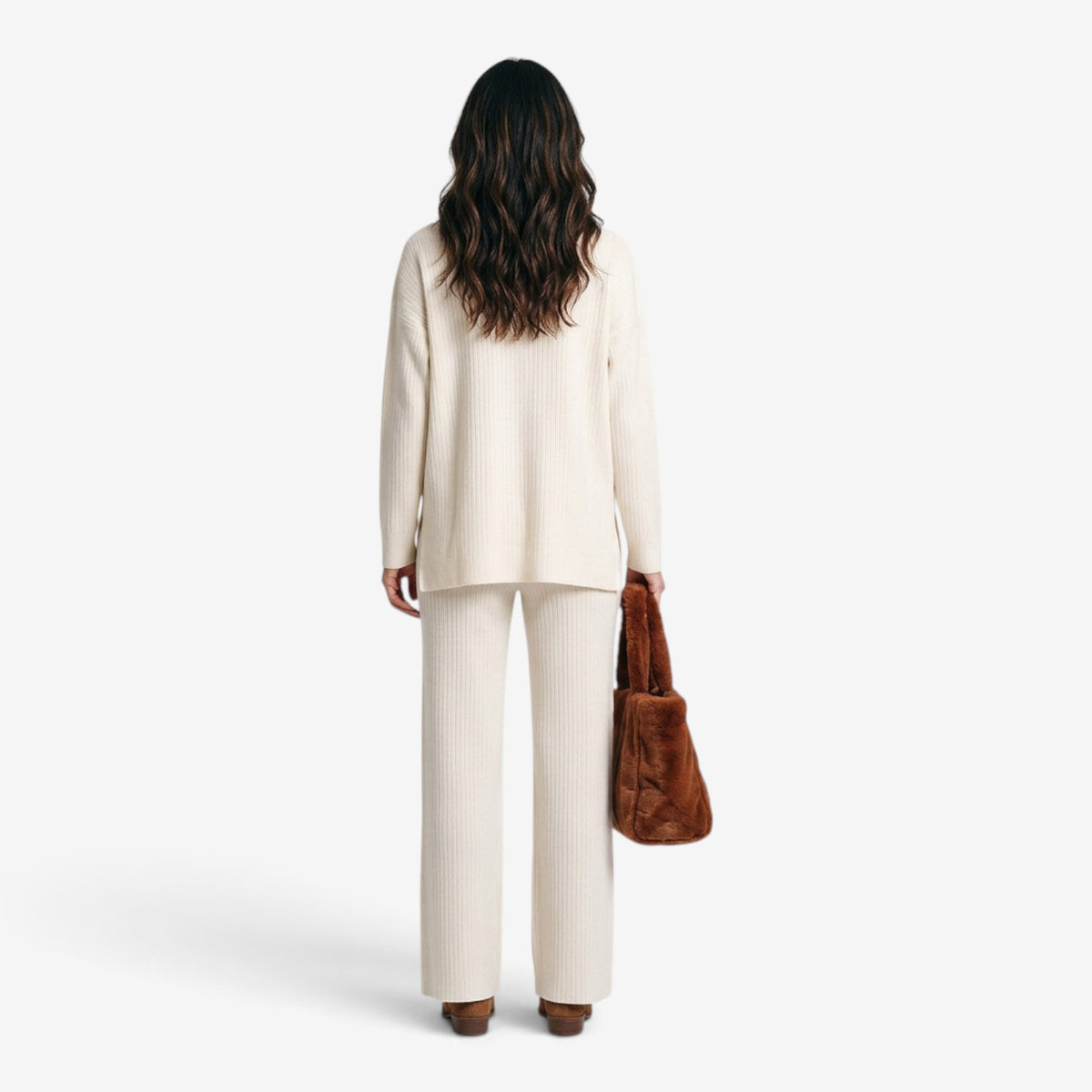Conjunto de Punto con Cuello para Mujer