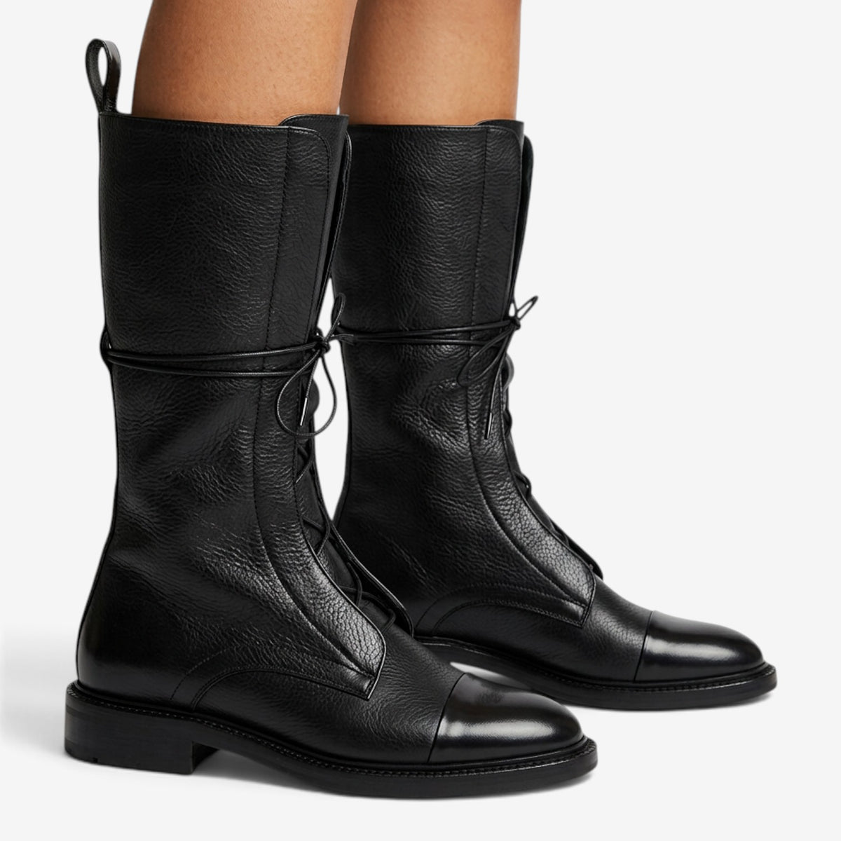 Botines Biker con Cordones para Mujer