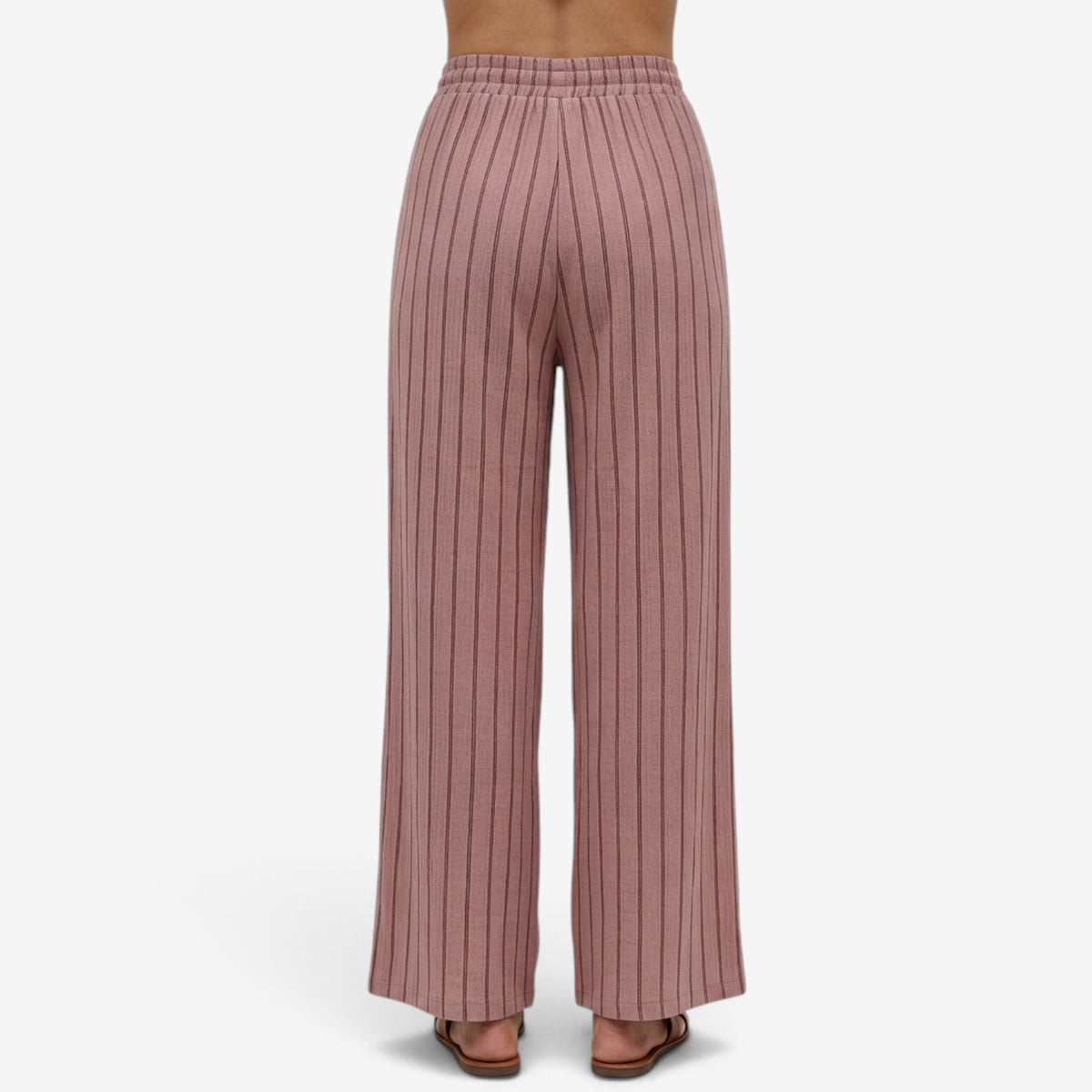 Pantalón Casual de Rayas con Cordón para Mujer