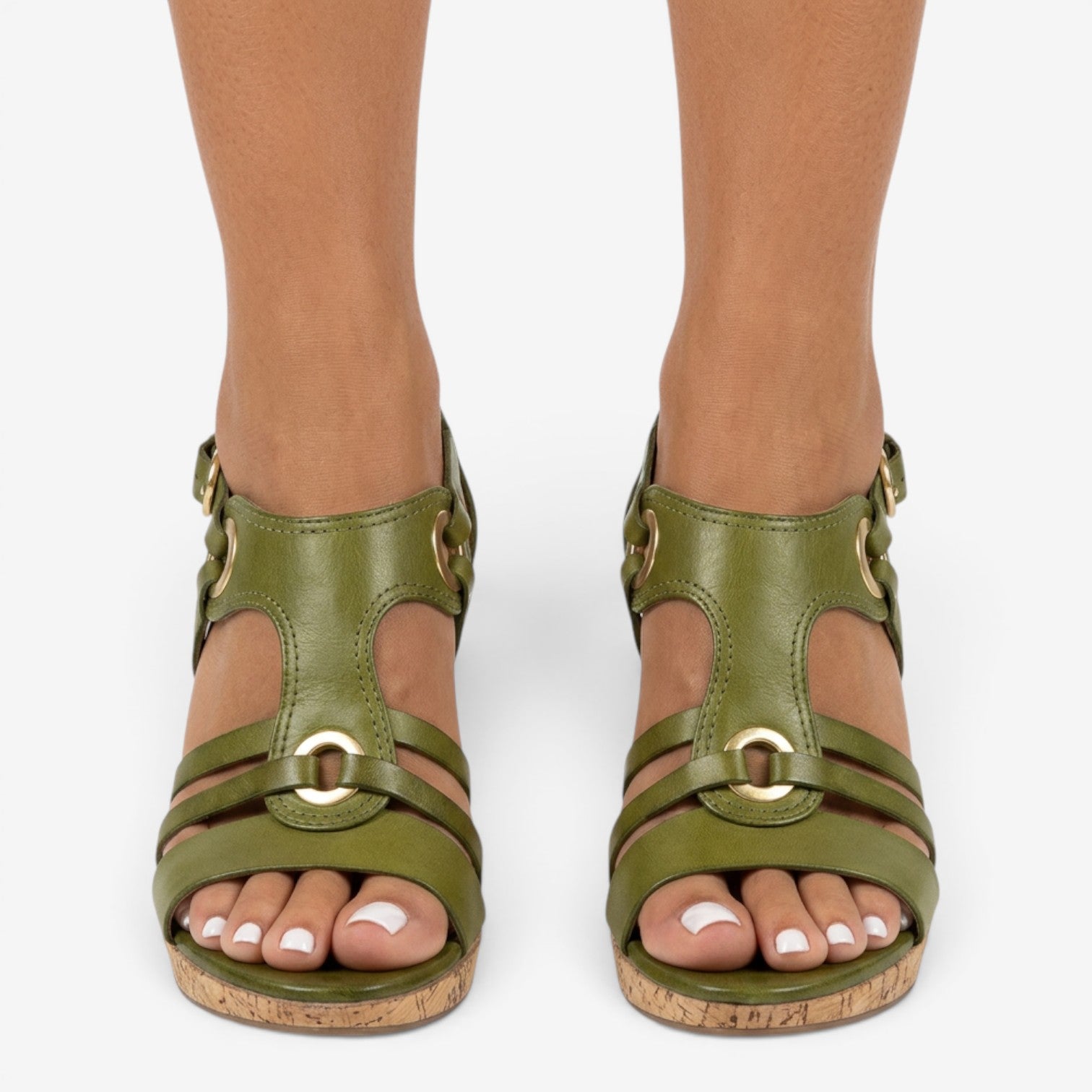 Sandalias Peep Toe de Tacón Ancho para Mujer