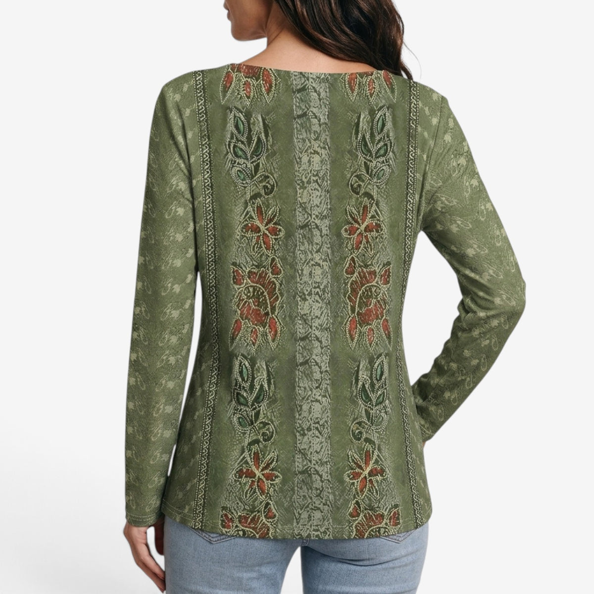 Top Estampado con Detalles de Encaje para Mujer