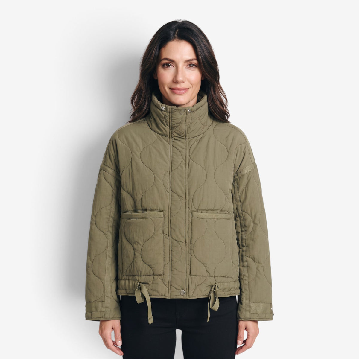 Chaqueta Acolchada con Cuello Alto para Mujer