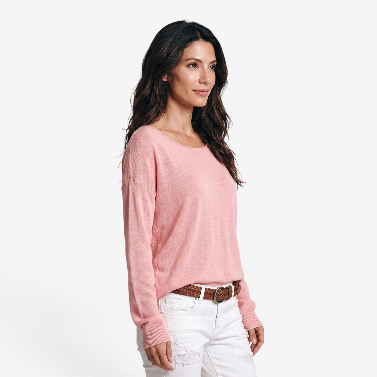 Jersey Ligero de Cuello Amplio para Mujer