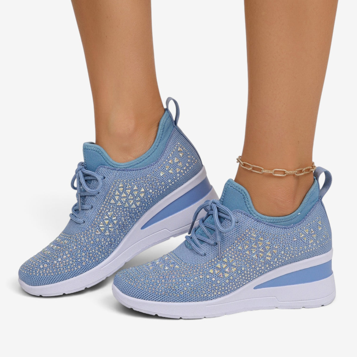 Zapatillas de Cuña con Brillos para Mujer