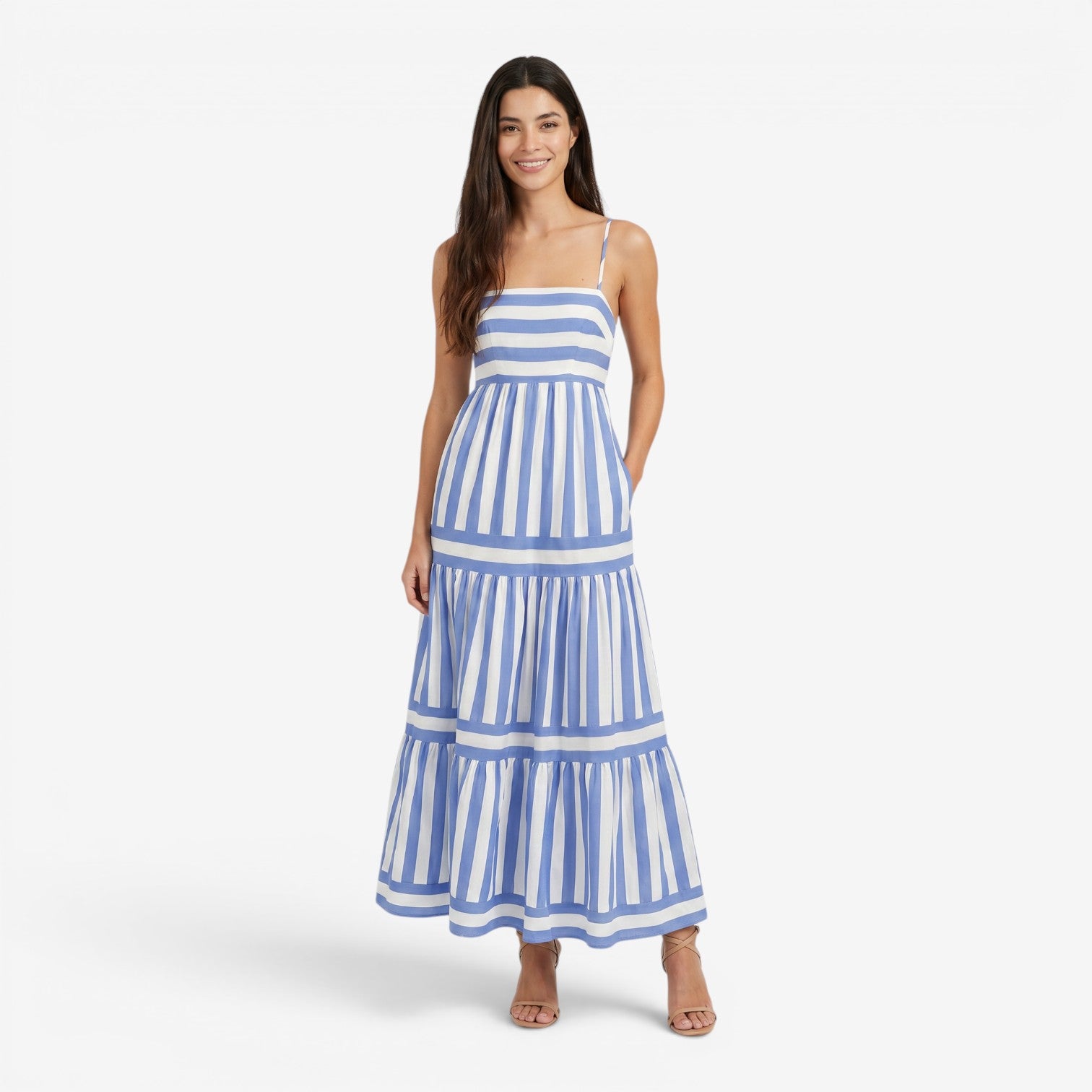 Vestido de Playa con Tirantes y Bolsillos