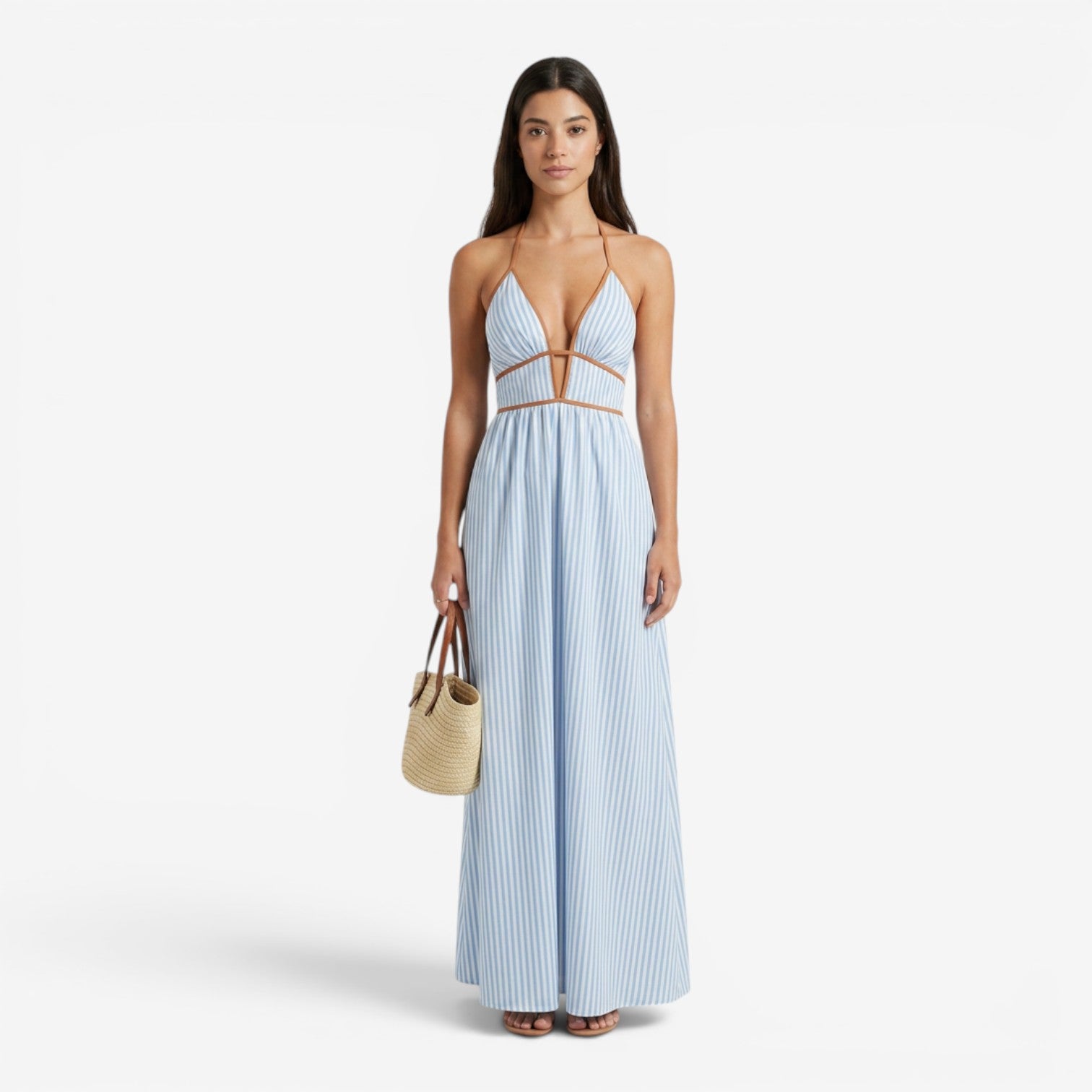 Vestido Asimétrico Halter Elegante