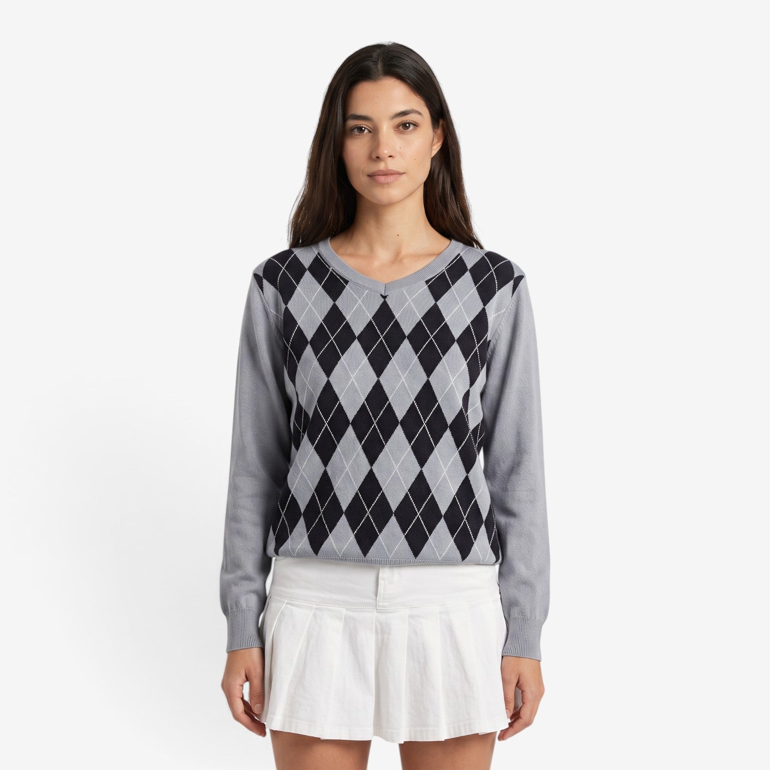 Jersey de Punto con Estampado Argyle para Mujer