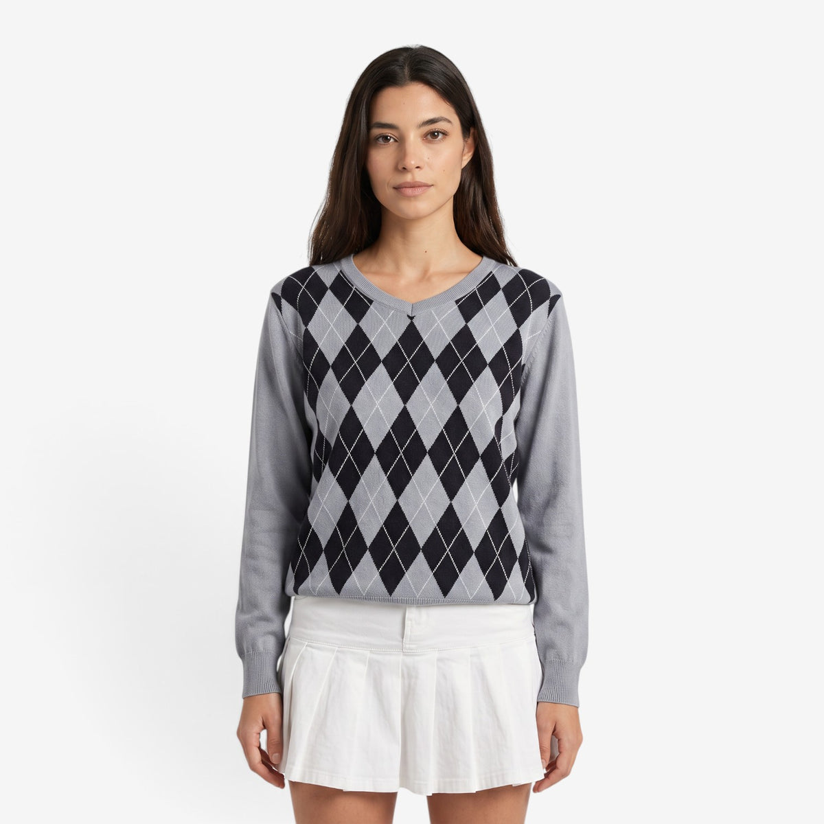 Jersey de Punto con Estampado Argyle para Mujer