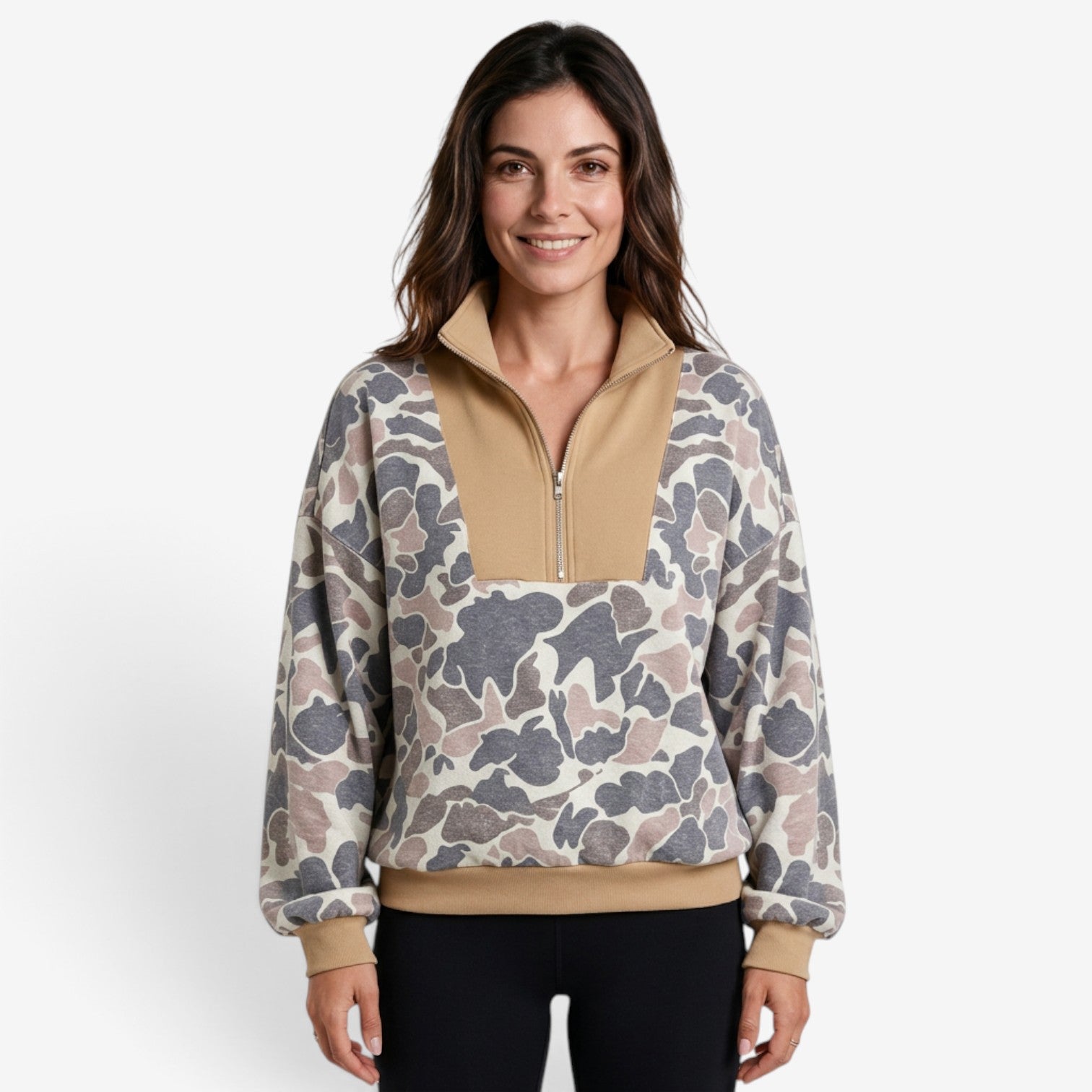 Sudadera Estampada con Cremallera para Mujer