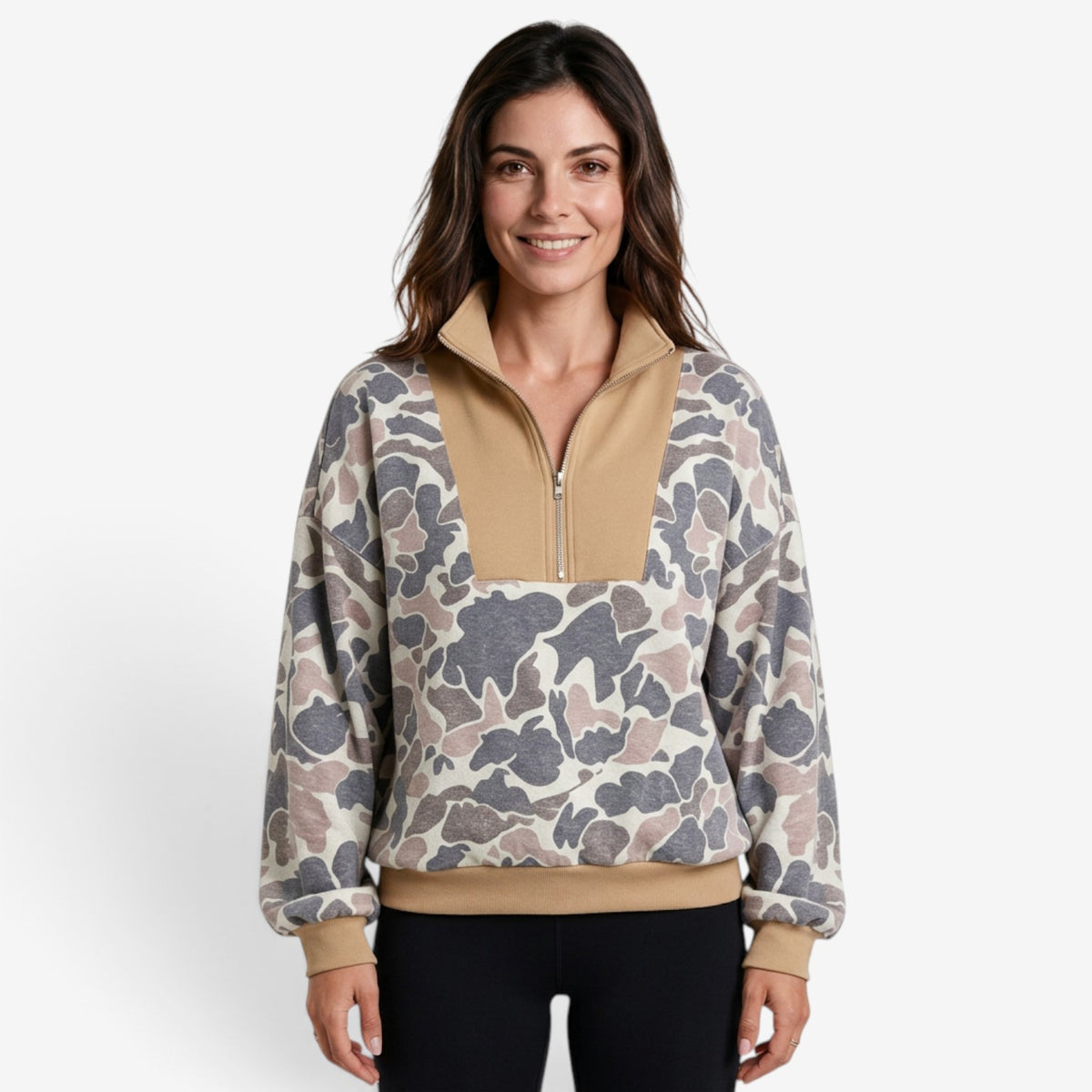 Sudadera Estampada con Cremallera para Mujer