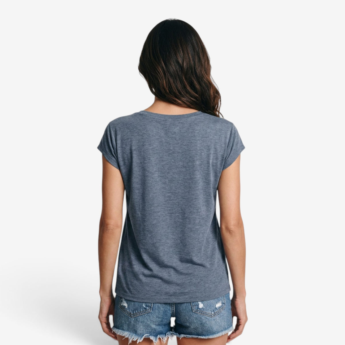 Camiseta Holgada con Cuello en V para Mujer