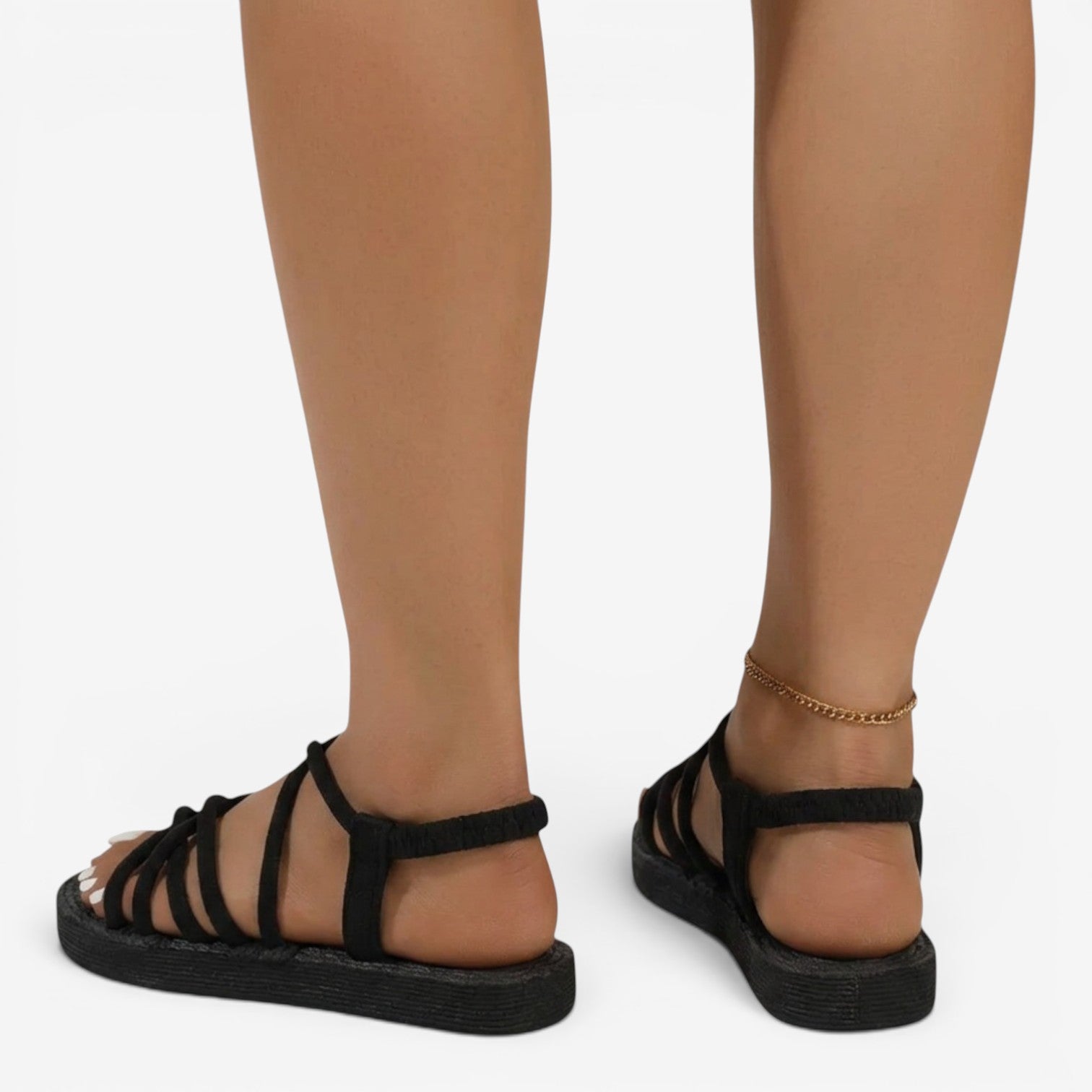 Sandalias de Cuña con Tira Elástica