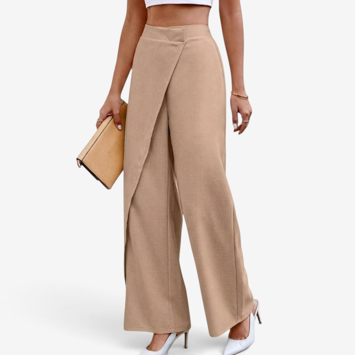 Pantalón Palazzo con Diseño Cruzado para Mujer